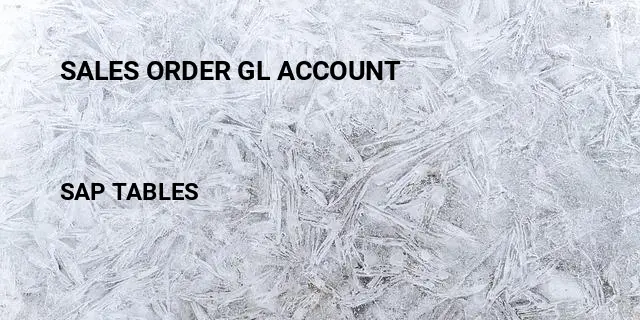 Sales order gl account Table in SAP