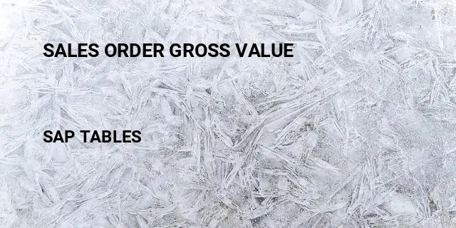 Sales order gross value Table in SAP
