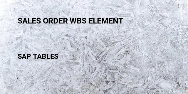 Sales order wbs element Table in SAP