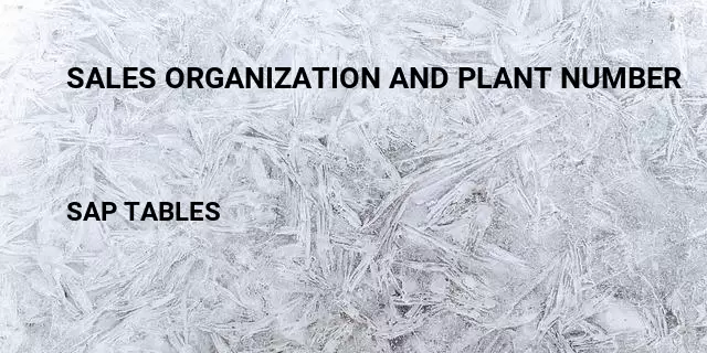 Sales organization and plant number Table in SAP