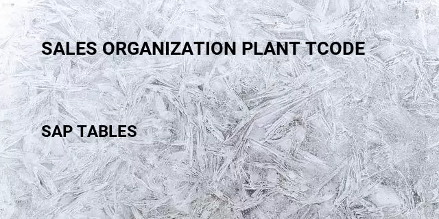 Sales organization plant tcode Table in SAP