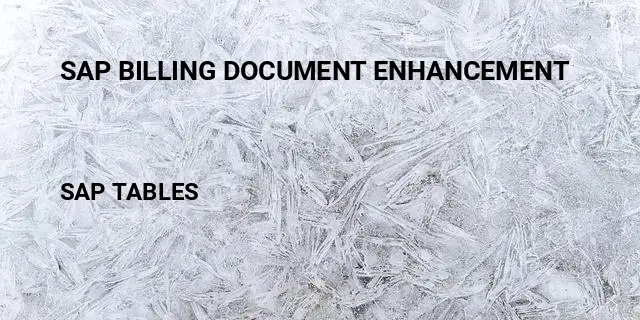 Sap billing document enhancement Table in SAP