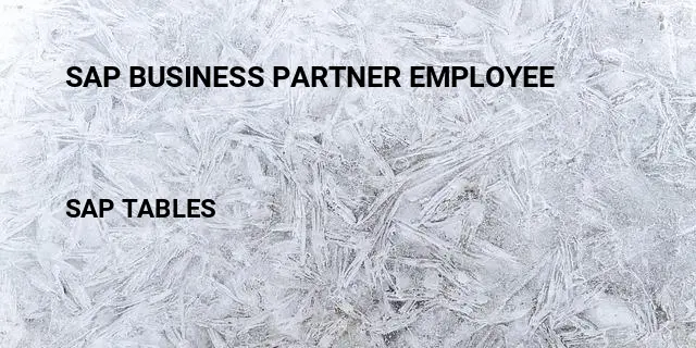 Sap business partner employee Table in SAP