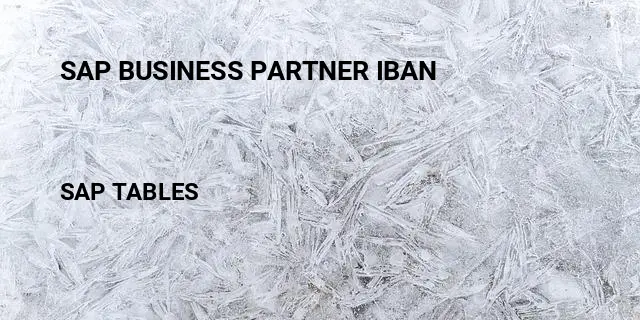 Sap business partner iban Table in SAP