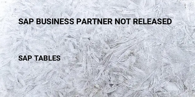 Sap business partner not released Table in SAP