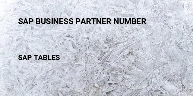 Sap business partner number Table in SAP