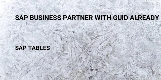 Sap business partner with guid already exists Table in SAP