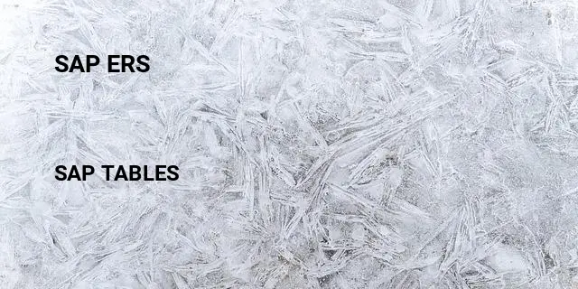 Sap ers Table in SAP