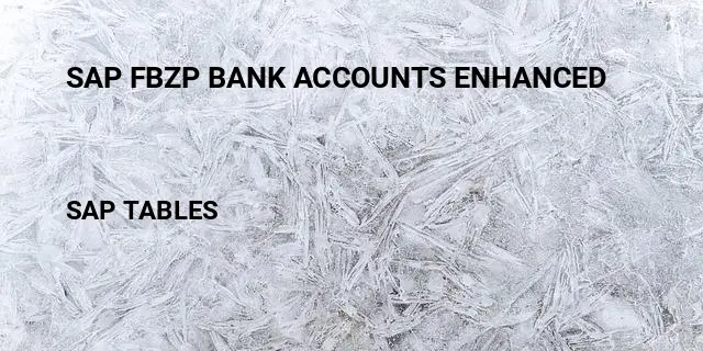Sap fbzp bank accounts enhanced Table in SAP