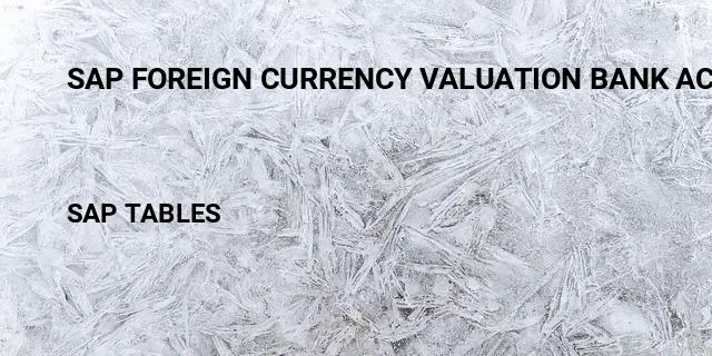 Sap foreign currency valuation bank account Table in SAP