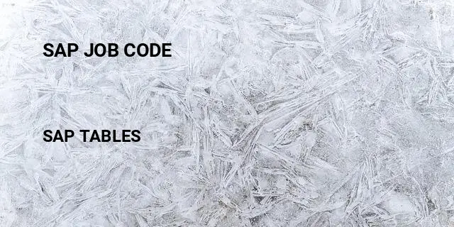 Sap job code Table in SAP