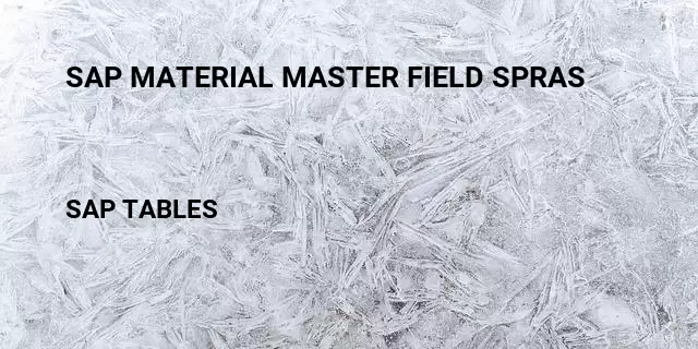Sap material master field spras Table in SAP