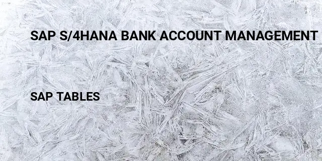 Sap s/4hana bank account management Table in SAP