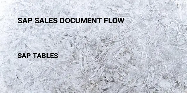 Sap sales document flow Table in SAP