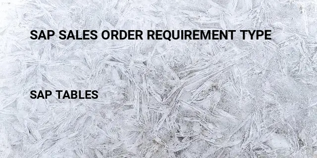 Sap sales order requirement type Table in SAP