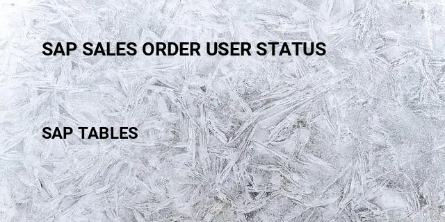 Sap sales order user status Table in SAP