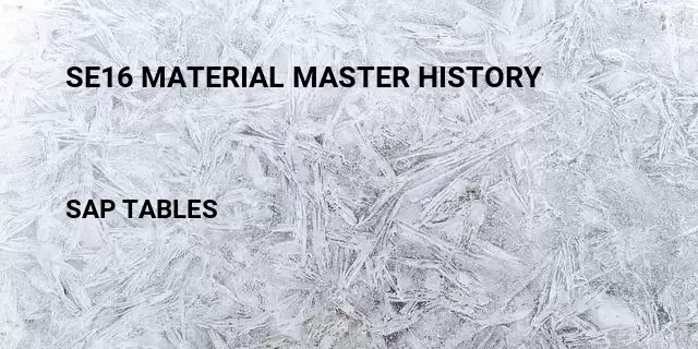 Se16 material master history Table in SAP