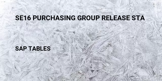 Se16 purchasing group release sta Table in SAP