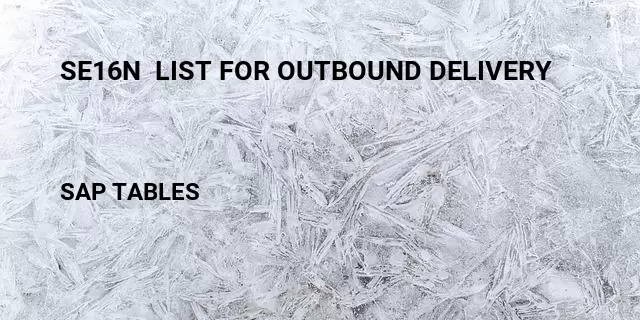 Se16n  list for outbound delivery Table in SAP