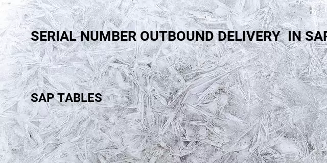 Serial number outbound delivery  in sap Table in SAP