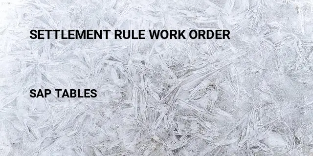 Settlement rule work order Table in SAP