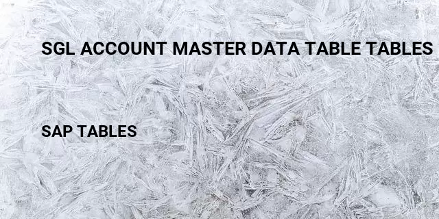 Sgl account master data table tables in sap Table in SAP