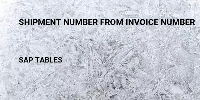 Shipment number from invoice number Table in SAP