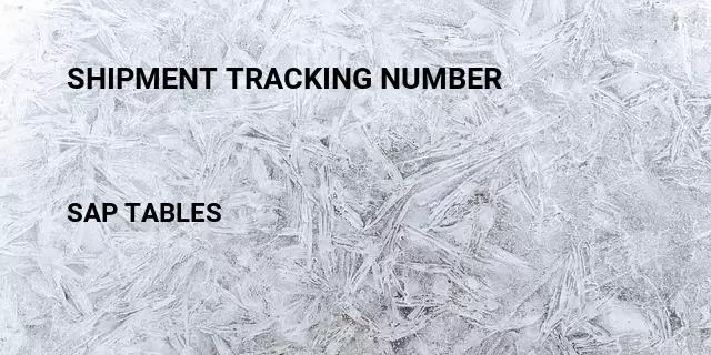 Shipment tracking number Table in SAP
