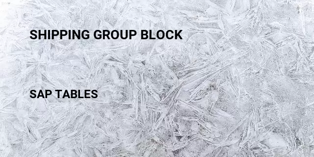 Shipping group block Table in SAP