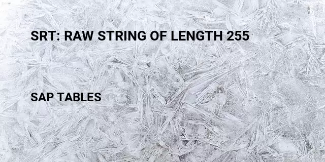 Srt: raw string of length 255 Table in SAP