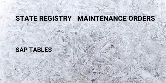 State registry   maintenance orders Table in SAP