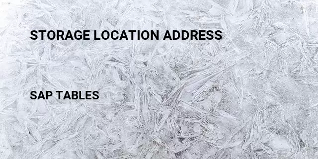 Storage location address Table in SAP