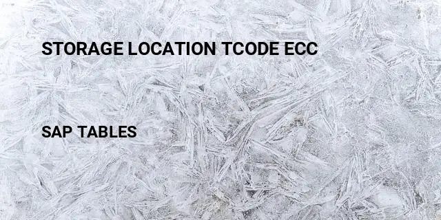 Storage location tcode ecc Table in SAP