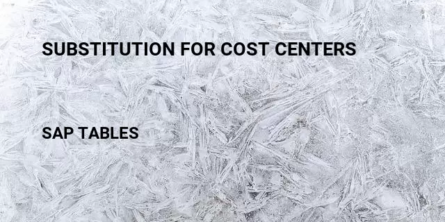 Substitution for cost centers Table in SAP