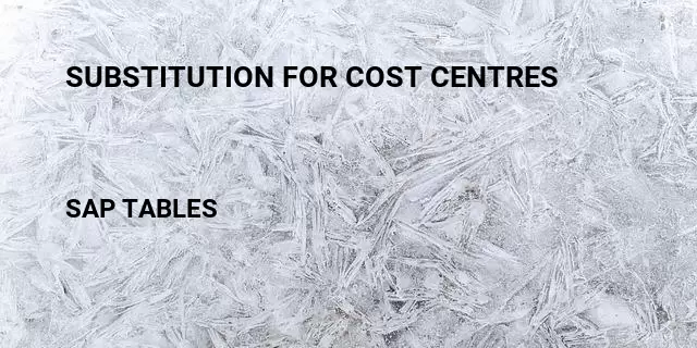 Substitution for cost centres Table in SAP