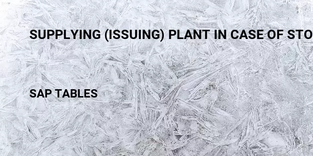 Supplying (issuing) plant in case of stock transport order Table in SAP