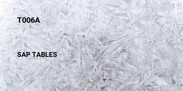 T006a Table in SAP