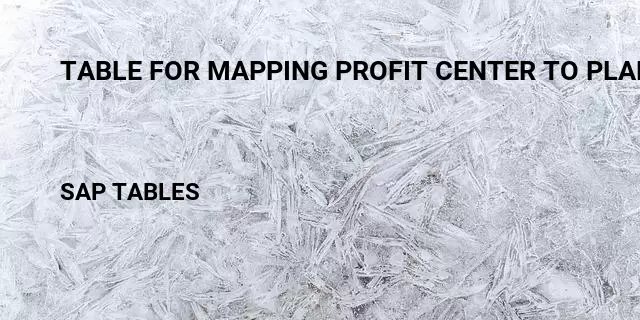 Table for mapping profit center to plant Table in SAP