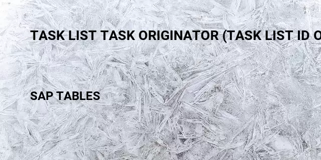 Task list task originator (task list id or crm object id) Table in SAP