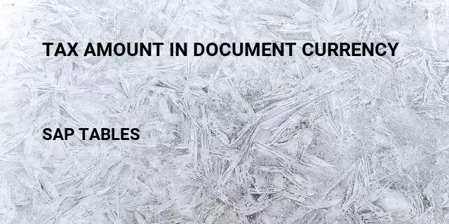Tax amount in document currency Table in SAP
