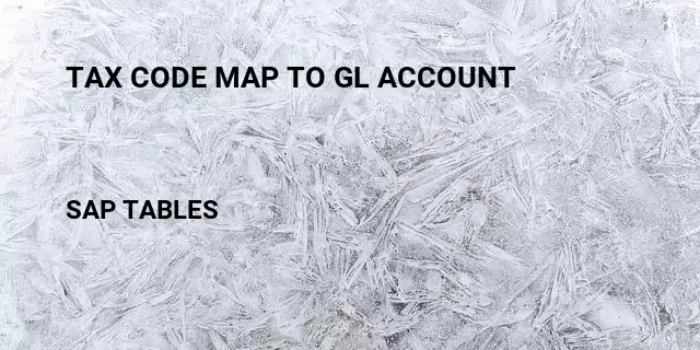 Tax code map to gl account Table in SAP