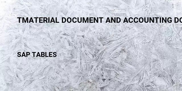 Tmaterial document and accounting document Table in SAP