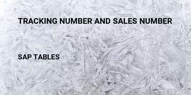 Tracking number and sales number Table in SAP