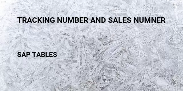 Tracking number and sales numner Table in SAP