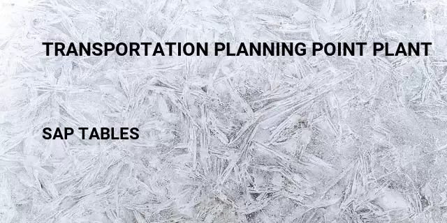 Transportation planning point plant Table in SAP