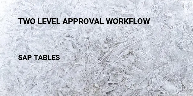Two level approval workflow Table in SAP