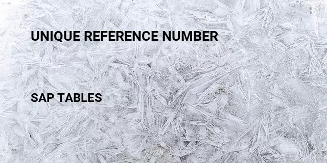 Unique reference number Table in SAP