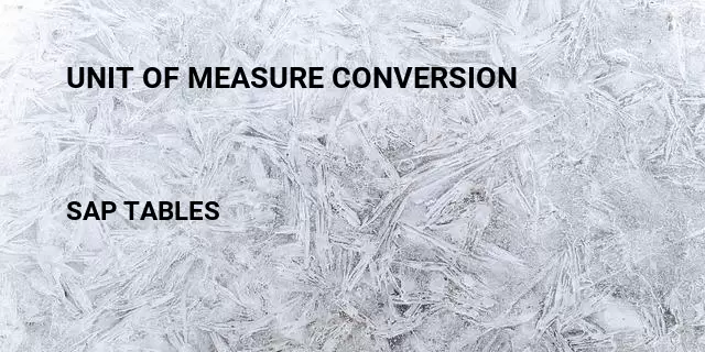 Unit of measure conversion  Table in SAP