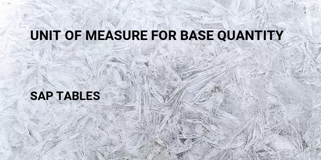 Unit of measure for base quantity Table in SAP