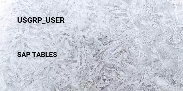Usgrp_user Table in SAP